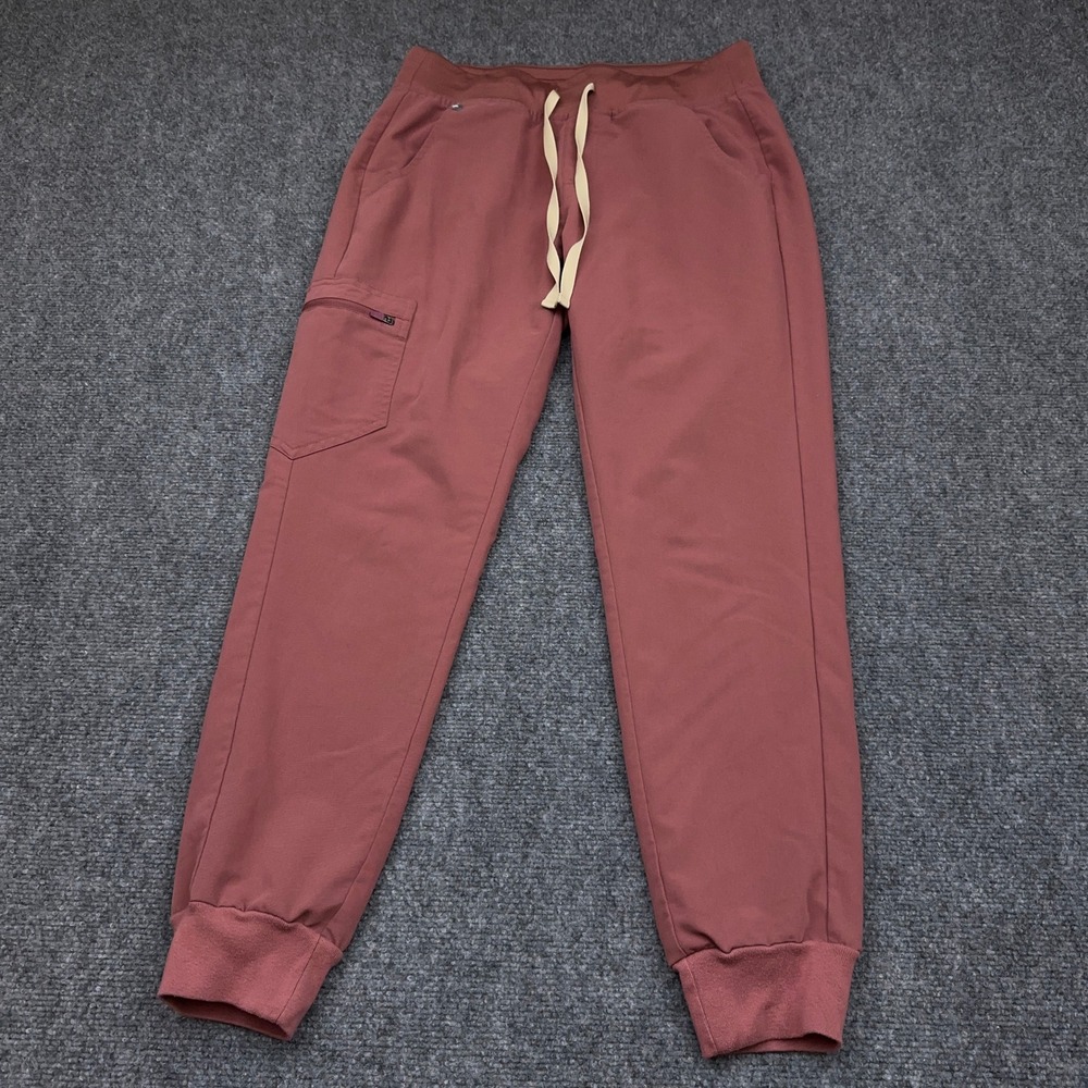 FIGS Zamora Jogger Scrub Pant Women's S Mauve Cargo Pocket Drawstring Mid-Rise